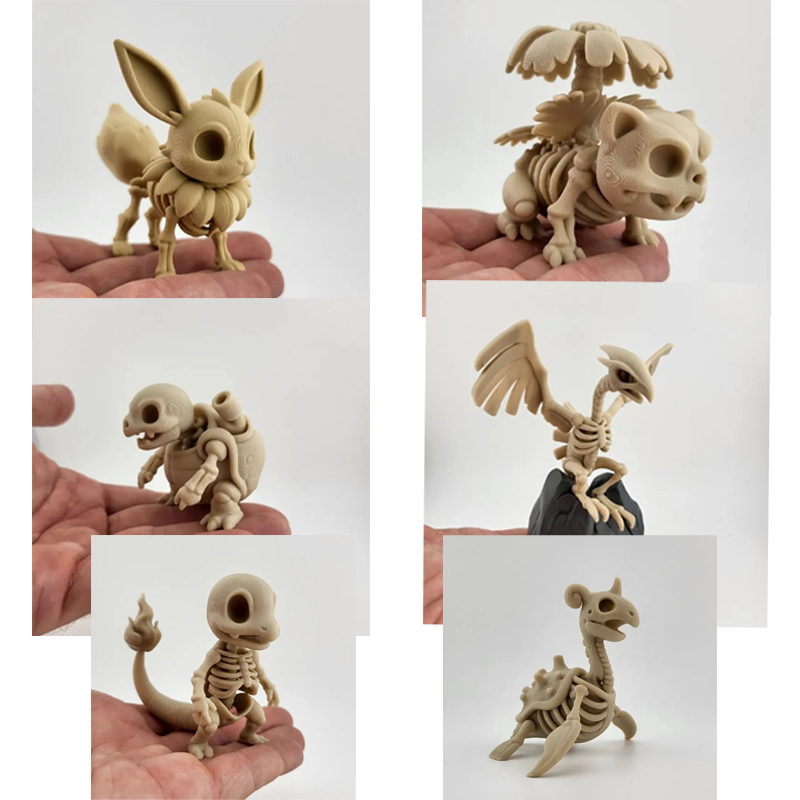 3D Printing Pla - نموذج عظام أحفورية لشخصيات بوكيمون (إيفي،