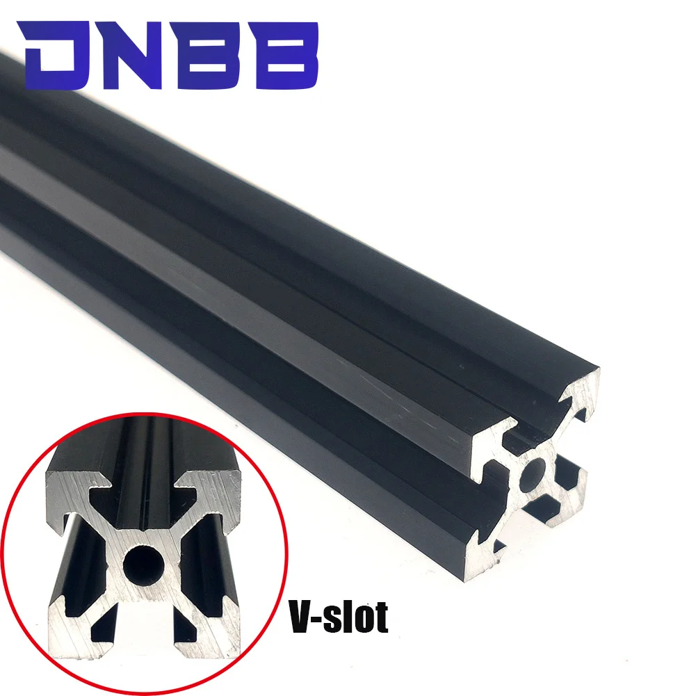 V Slot Aluminum Extrusion - أكسيد أسود 100-800 مللي متر 2020