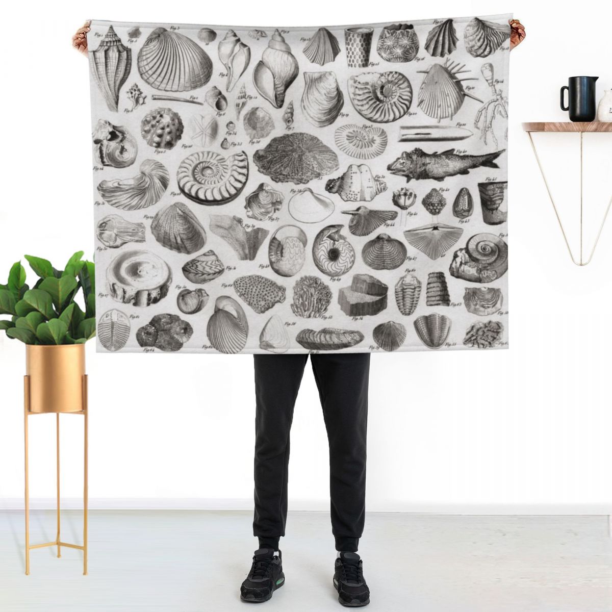 3D Printing Diagram - 1857 Diagram Paleontology: Fossils Throw Blanket