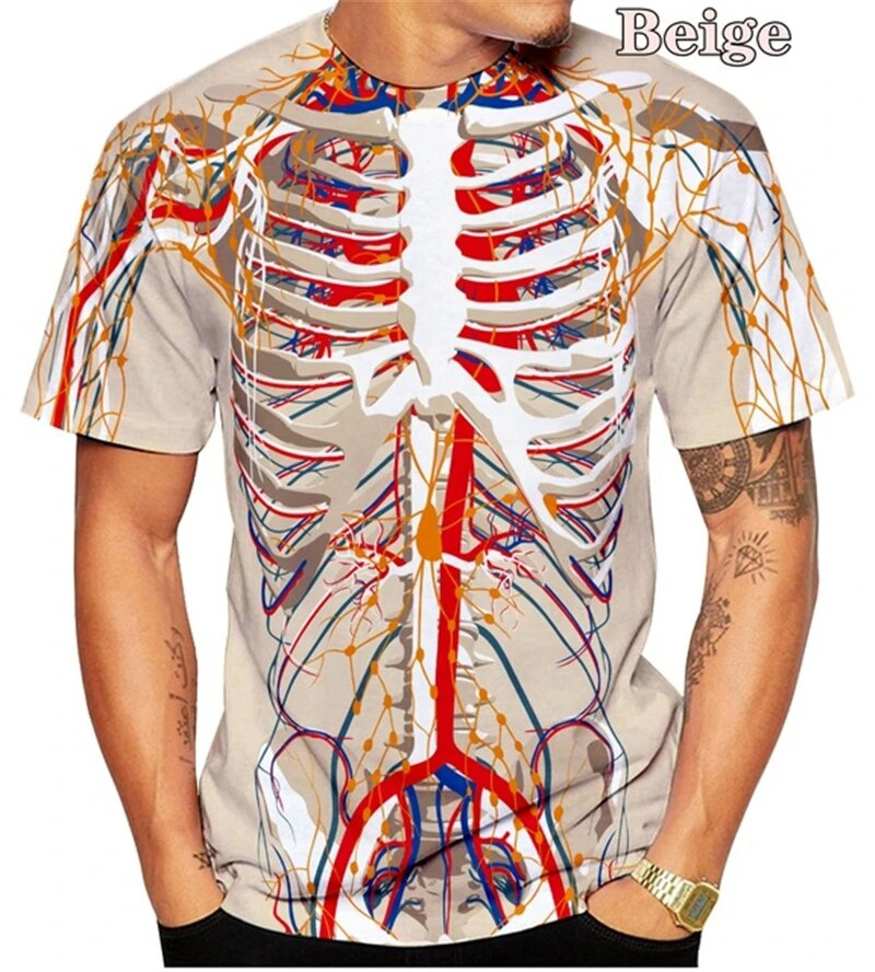 تي شيرت برسومات على شكل جمجمة  - مراجعة 3D Printing X Ray وسعره