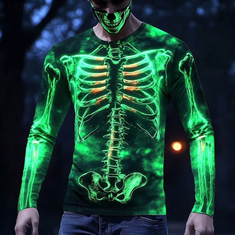 تي شيرت رجالي بأكمام طويلة بطب - مراجعة 3D Printing X Ray وسعره